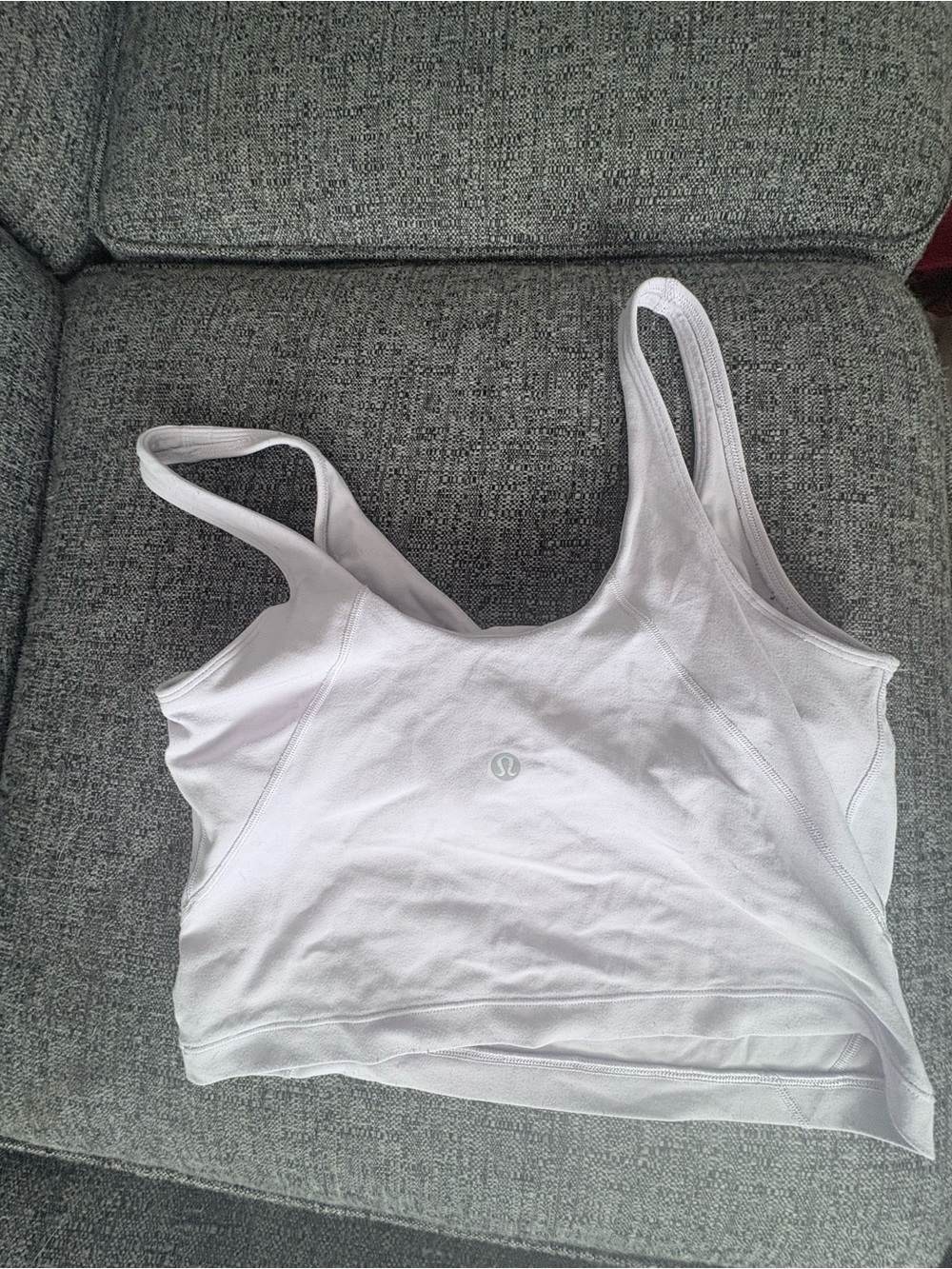 lululemon athletica Light Gray Cropped Tank with Scoop Neck